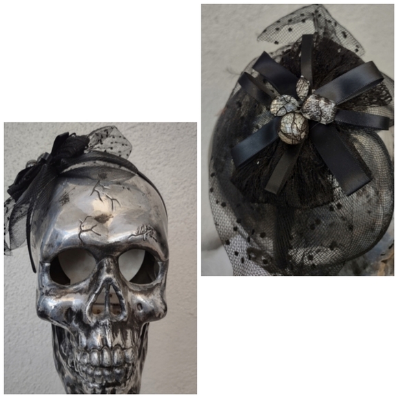 Hand Crafted Rhinestone Headband Fascinator Floral Vintage Retro Party Cosplay - Picture 1 of 7